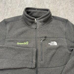 The North Face Sweater Knit Fleece Jacket Men M Gray Full Zip NF0A3LH7